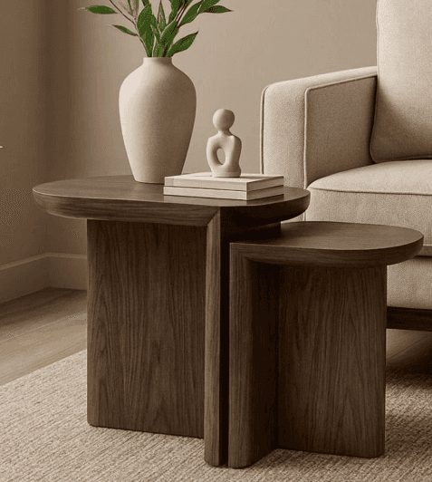 Nested Round Pedestal Coffee Tables