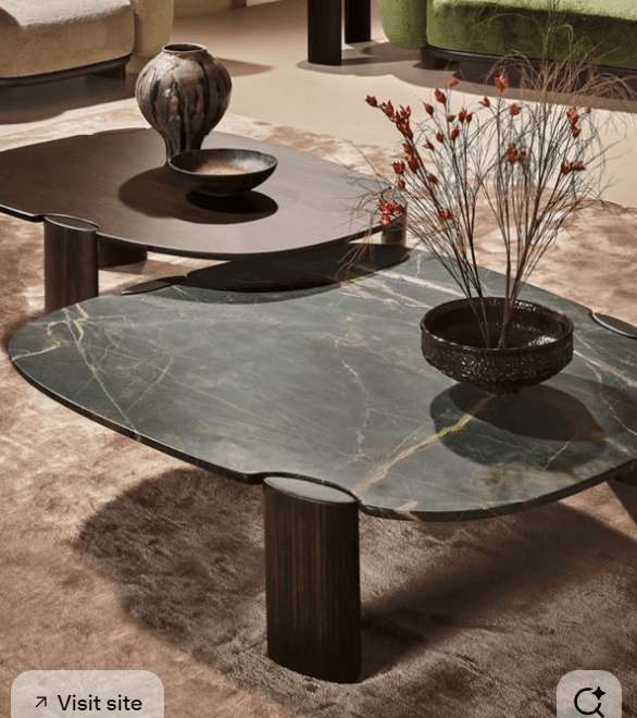 Mixed-Material Nesting Table Set