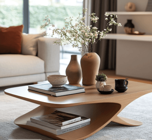 Curved Rectangular Coffee Table