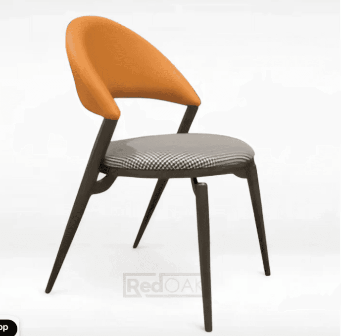 Orange Curved-Shell Dining Chair