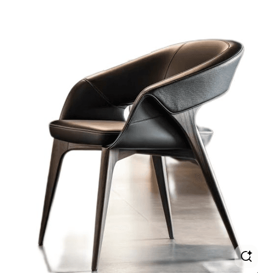 Black Leather Wrap Chair
