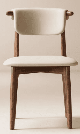 Cream Cushion-Back Dining Chair