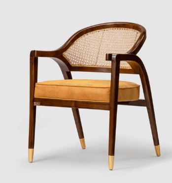 Cane Armchair With Mustard Seat