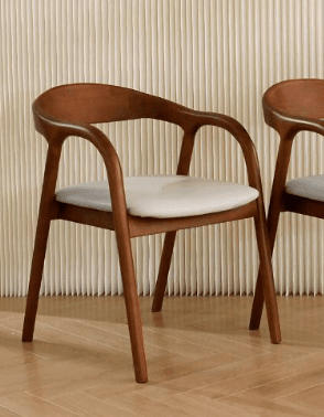 Curved Open-Back Wooden Chair