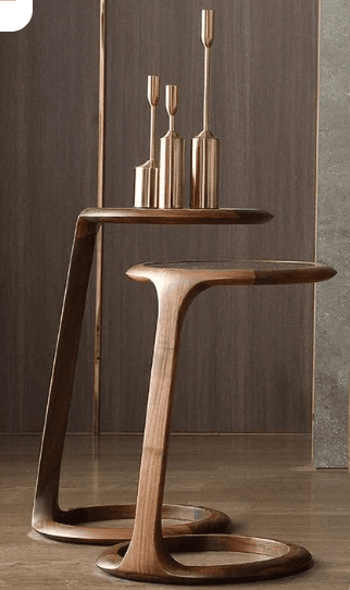 Sculptural Wood C-Table