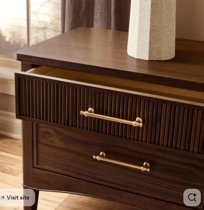 Fluted Two-Drawer Nightstand