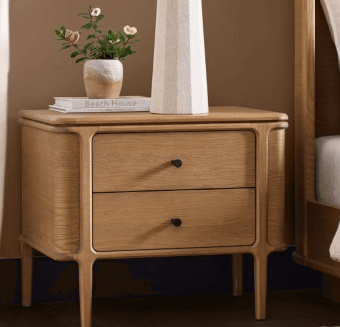 Rounded Two-Drawer Nightstand