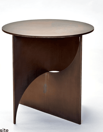 Curved-Panel Round Side Table