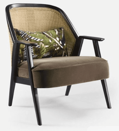 Cane-Back Accent Chair