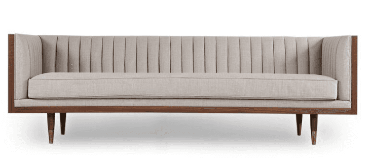 Channel-Tufted Wooden-Frame Sofa