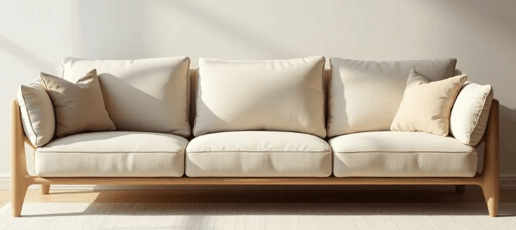 Light Wood Platform Sofa