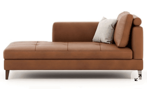 Cognac Chaise Sofa