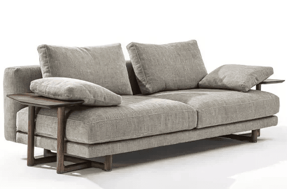 Modular Grey Sofa With Side Shelf