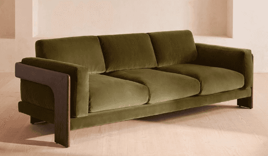 Olive Block-Arm Sofa