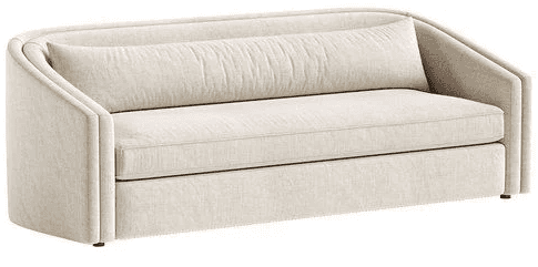 Textured White Rounded Sofa